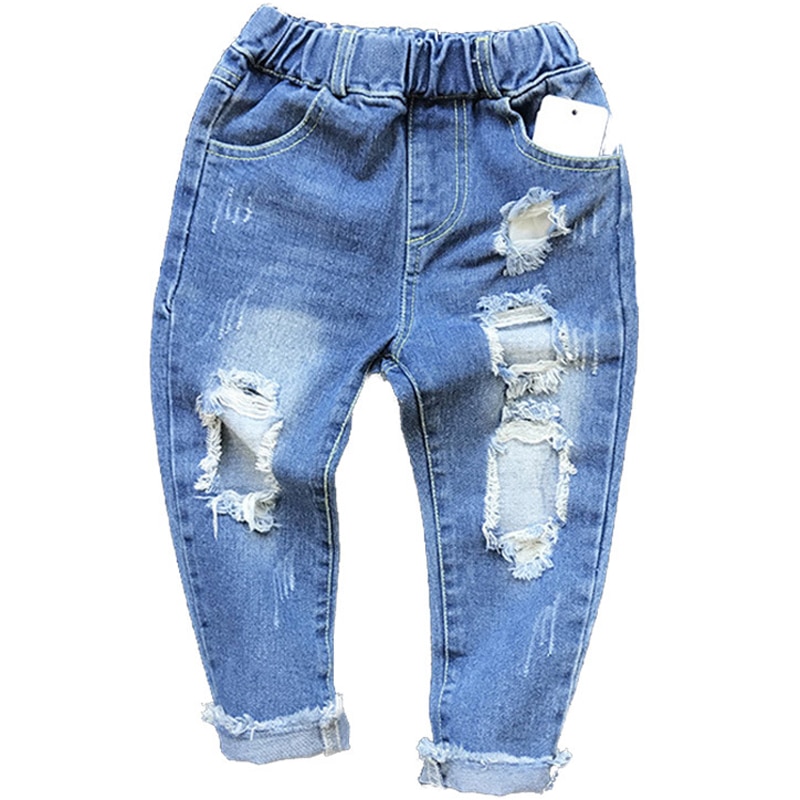 Drenge piger huller jeans bukser 1-6 år børn bukser forårs mærke børn denim bukser casual ripped jeans