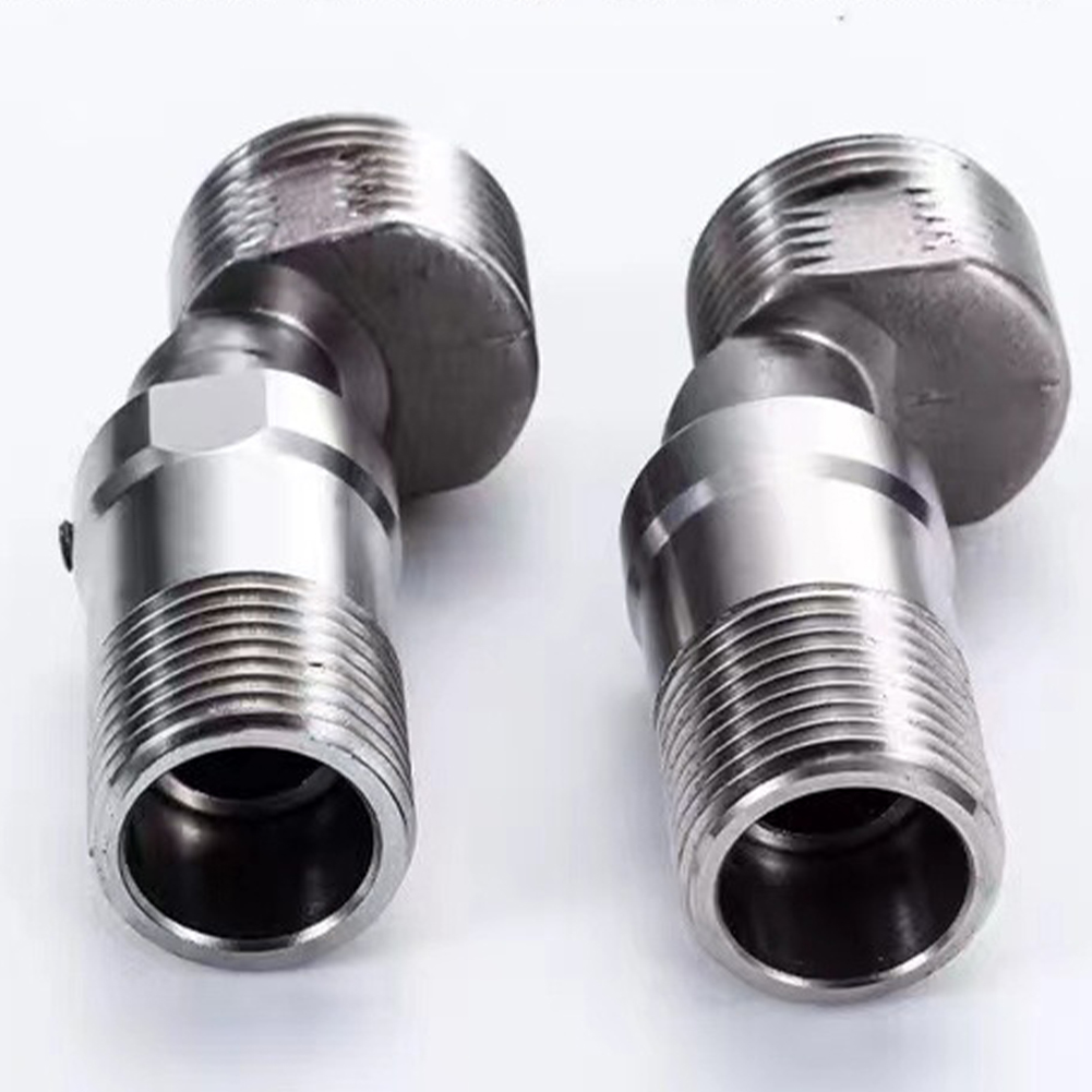 Adaptador de canto excêntrico, torneira ajustável angular, pé curvo, estilo curto ou longo, cozinha e banheiro, 360 graus