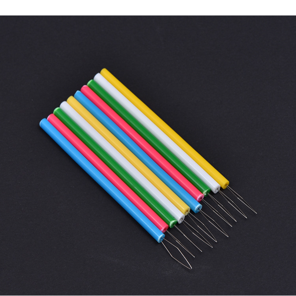 10pc Zylindrische Bunte Nadel Einfädler NäHenne Einfädler Diy Zubehör Führer Beader Einfädeln Nadel NäHenne Werkzeuge