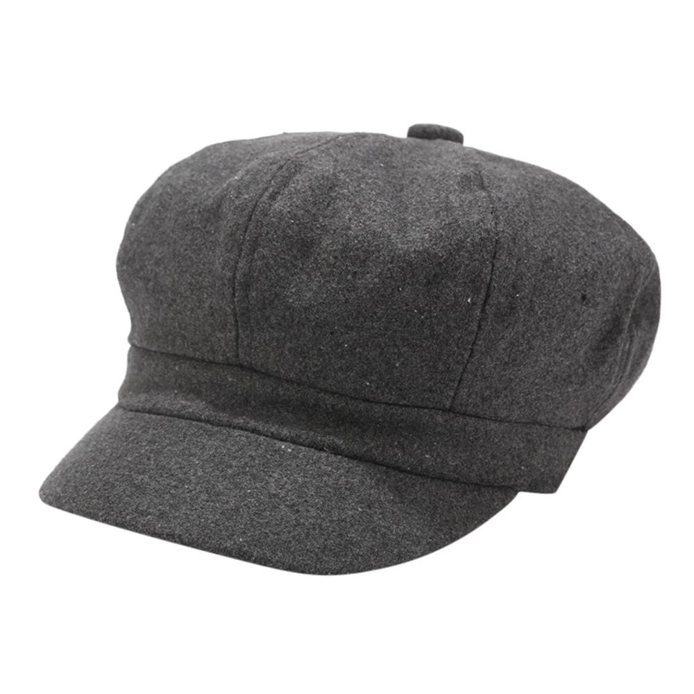 Women's Hats Arrivals For Women Corduroy Vintage Winter Hat Classic British Beret Caps H1: Dark grey