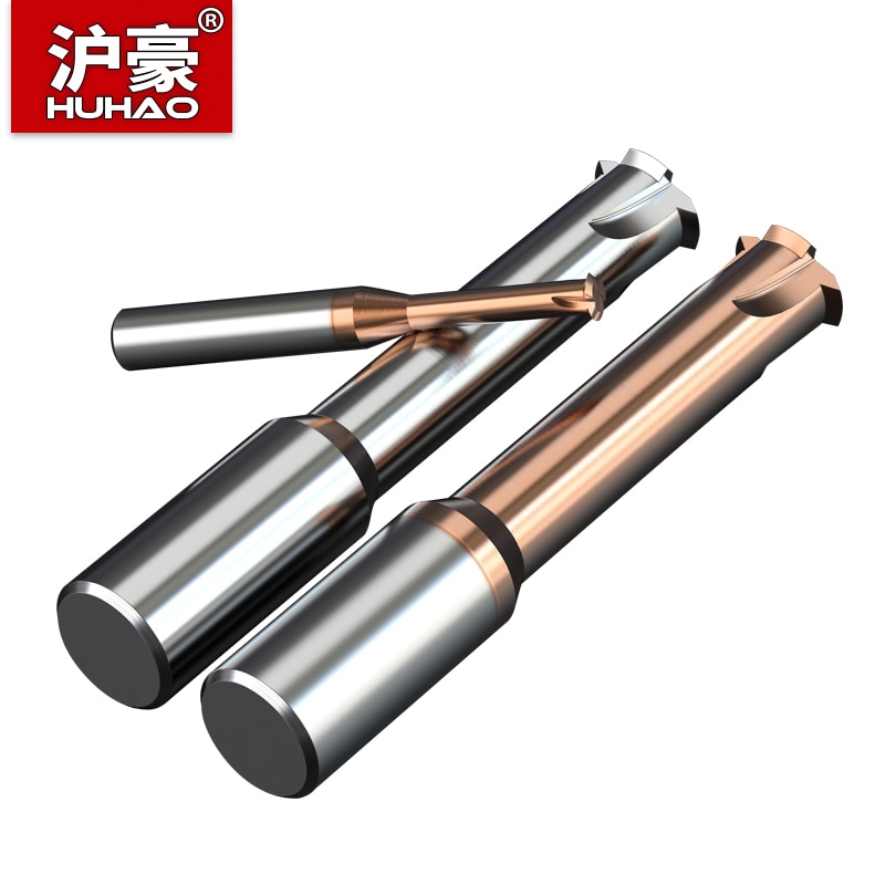 Huhao för aluminium entand spiralfräs cnc fräs 3 räfflor djupa hål gänga nanobelagd pinnfräs 60 ° volfram