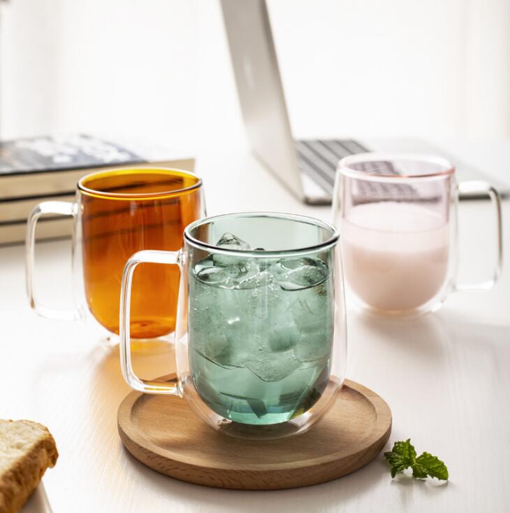 Hoge capaciteit dubbelwandige glazen bekers bier koffiebekers hittebestendige drinkbekers theemokken transparant drinkgerei