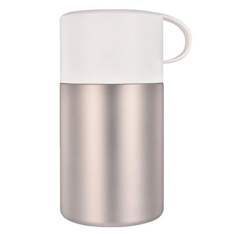 Pot de nourriture de bouteille de vide d'acier inoxydable de 600Ml bécher braisé Thermoses thermiques de soupe d'isolation de Pot de ragoût avec le pliage portatif S