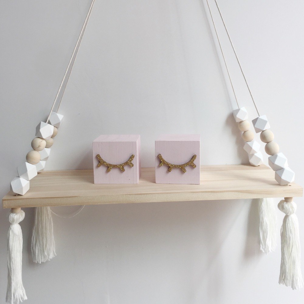 Loozykit barnesoverom arrangør for leker trehyller diy treperler vegghylle lagring arrangørhyller hjemmepynt