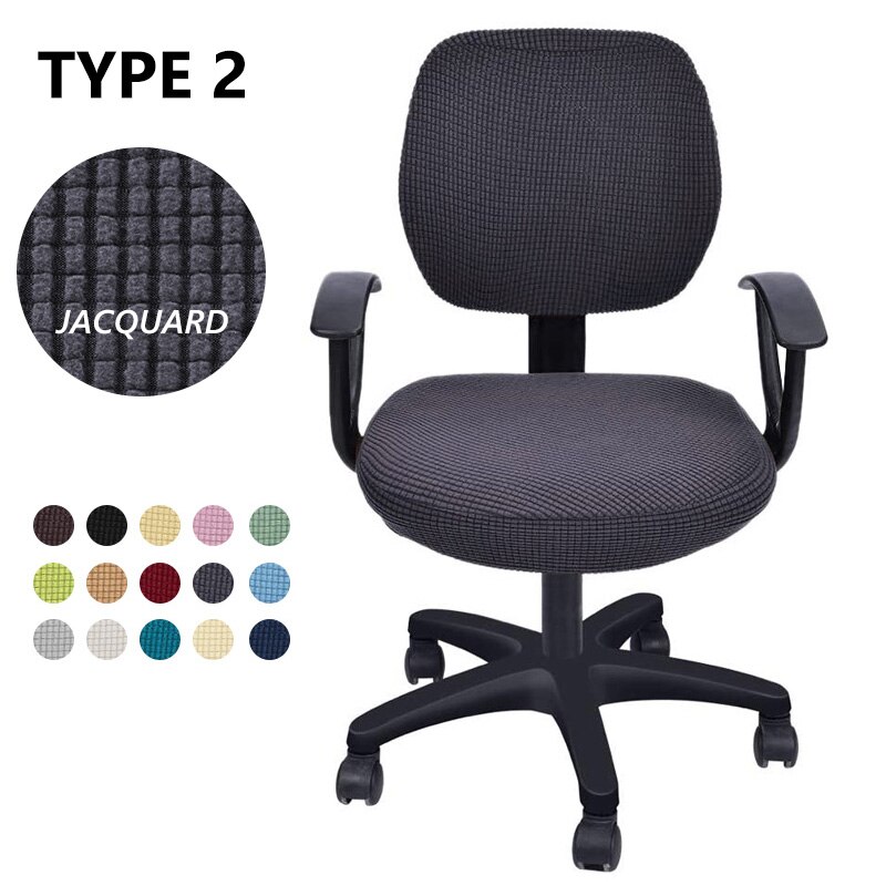 3 arten Material Büro Stuhl Abdeckung strecken Computer Stuhl Abdeckung Schreibtisch Stuhl Sitz und Zurück Abdeckungen Universal-