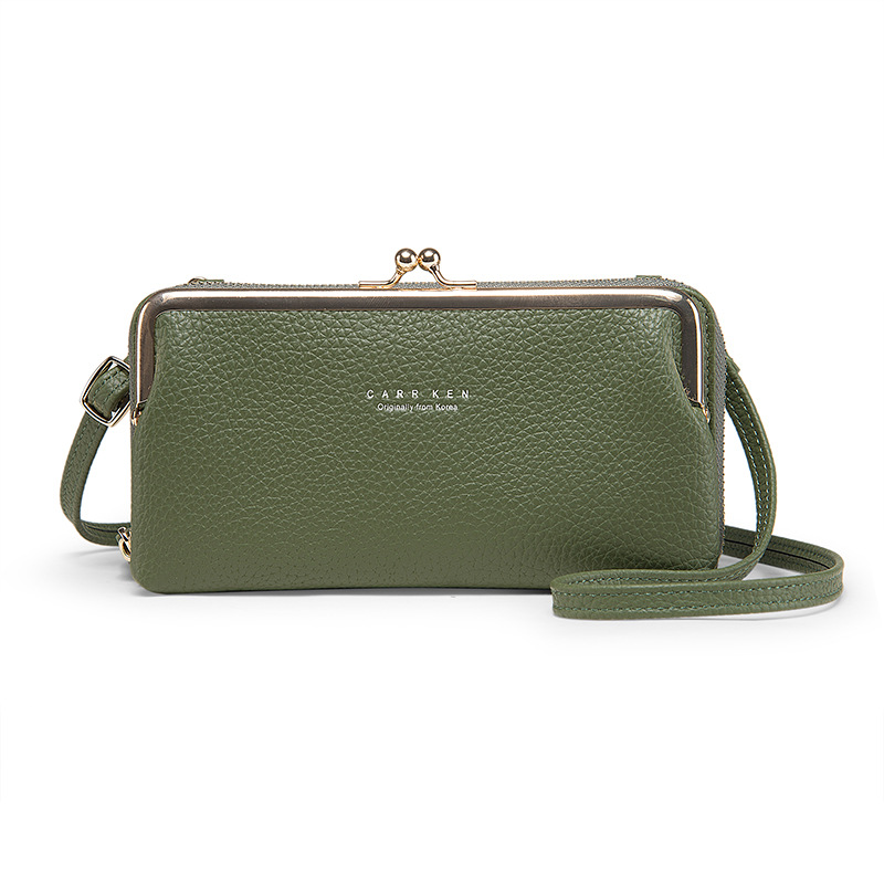 Luxe Vrouwen Tas Zacht Leer Mobiele Telefoon Zak Dames Kleine Schoudertassen Vrouwen Crossbody Messenger Bga Sac Portemonnee Vrouwelijke Bolsa: Green