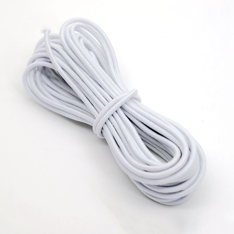 5 meter sterk elastisch touw, bungee-schokkoord, rekkoord voor doe-het-zelf sieraden maken, buitenproject, tent, kajak, boot, tas, bagage: Wit / Diameter 4mm