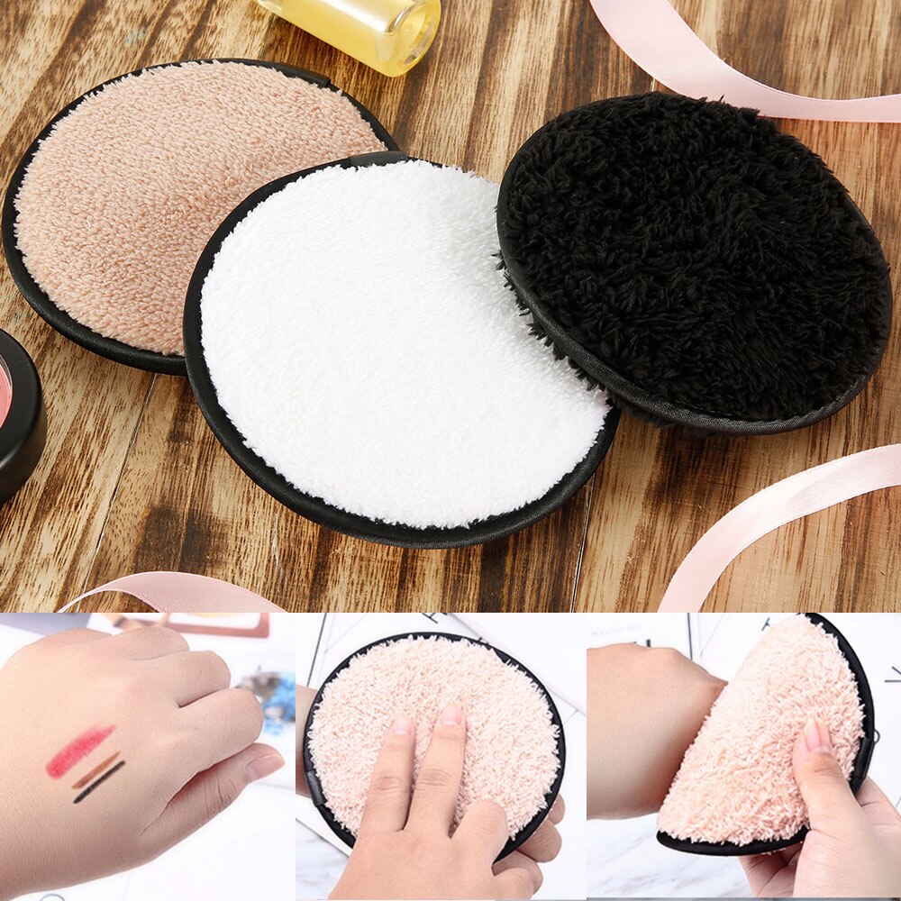 Almohadillas reutilizables para quitar maquillaje, toallitas de algodón de microfibra, esponja de remoción de Limpieza de Algodón, 1 ud.