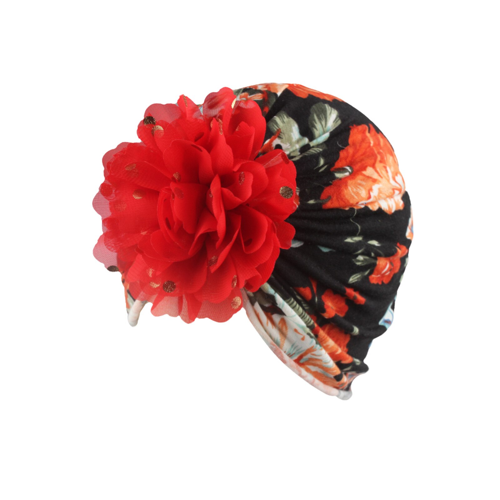 Sombrero con estampado de la India para niños, gorro con estampado de flores, capucha cálida, turbante, invierno, cálido, indio, ,: D