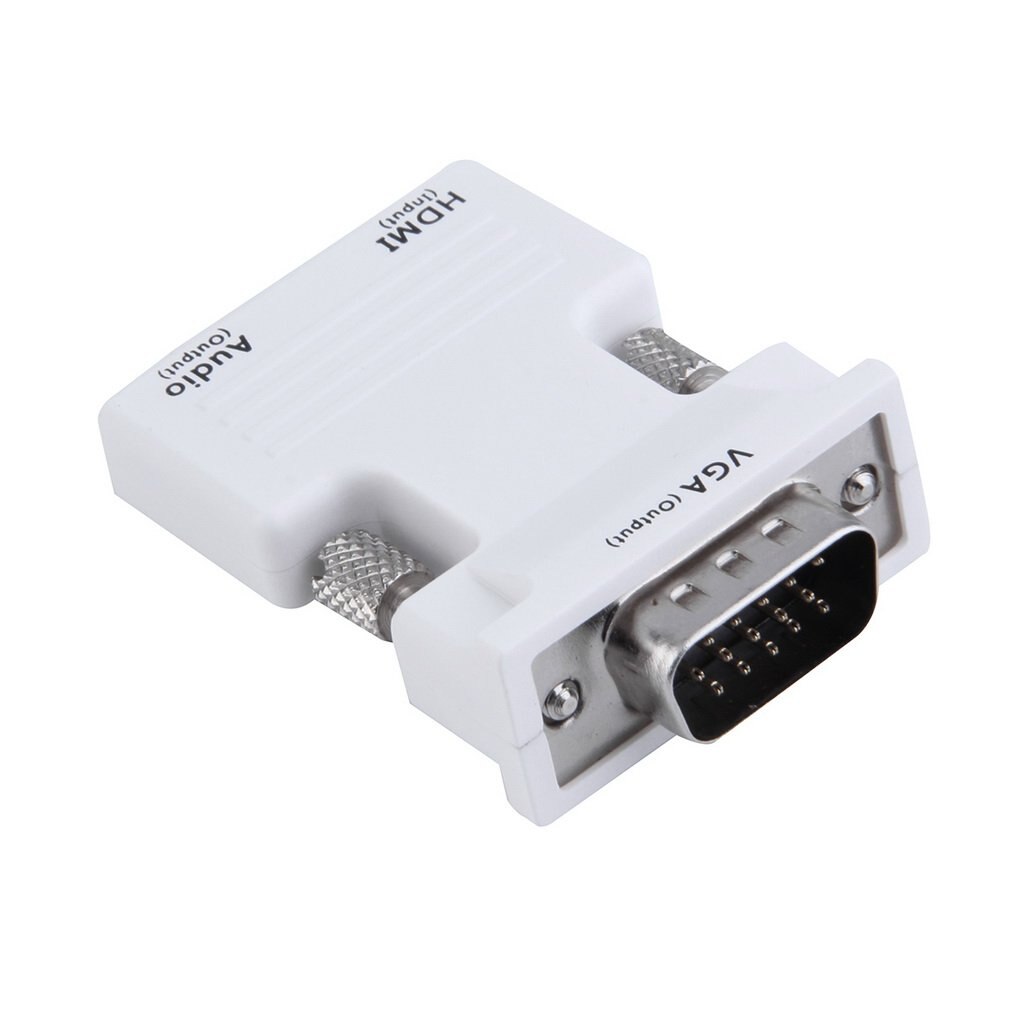 Hdmi Female Naar Vga Male Converter Adapter Ondersteuning 1080P Signaal Bundel 1 Polybag Vga Kabels Multimedia Non-Afgeschermde: WHITE