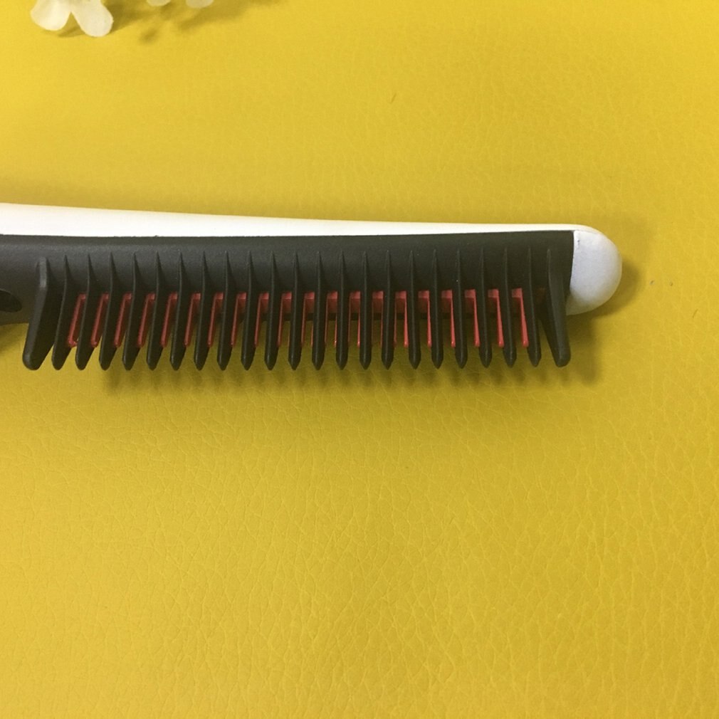 Menn skjegg rettetang styler kam hår krøll krøller multifunksjonell hår kam personlig pleie skjegg stil kam