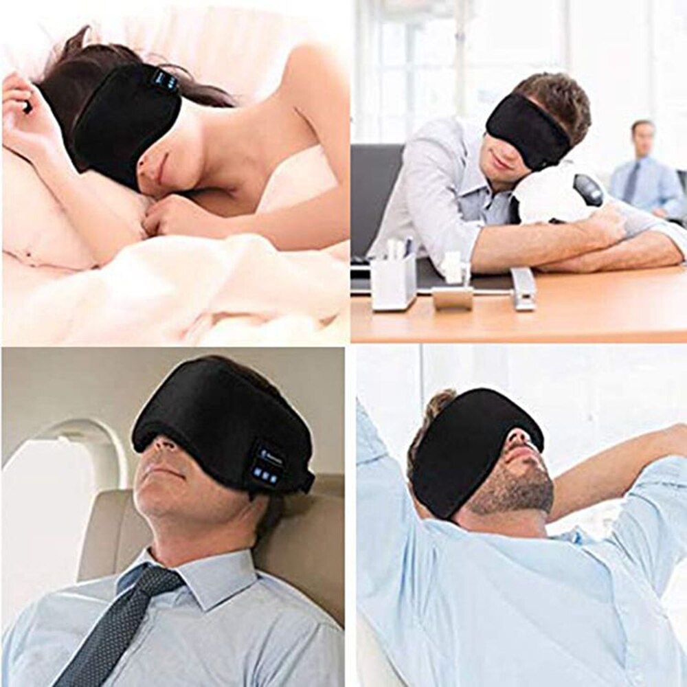 3d Draadloze Slapen Koptelefoon Sleep Oortelefoon Met Microfoon Draadloze Slaap Hoofdtelefoon Bluetooth Hoofdband Oogmasker Voor Samsung Xiaomi