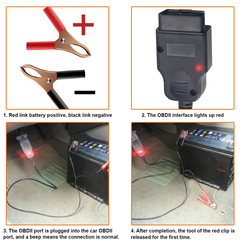 OBD Car Battery Replacement Tool Car Computer ECU Memory Saver Auto Emergency Power Supply Cable Battery Leakage Detection Tool