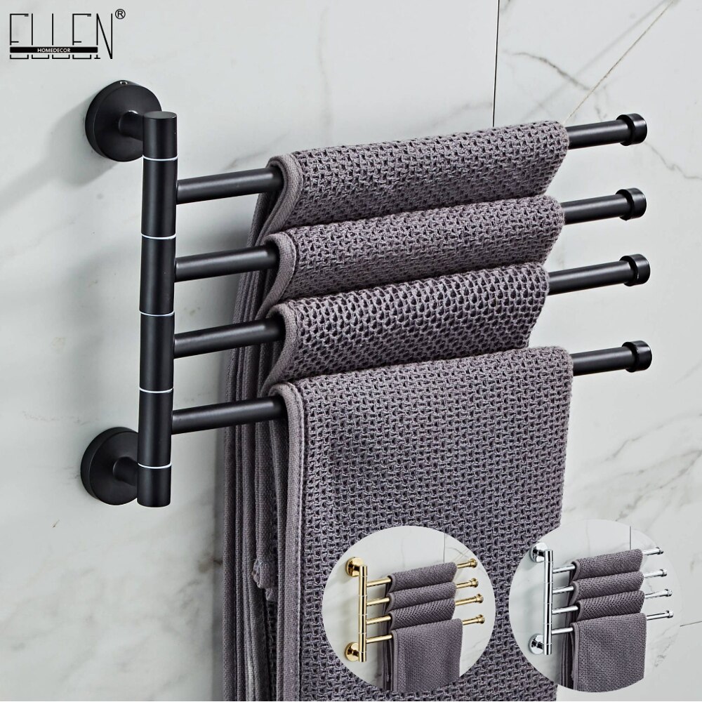 Schlecht Beweglichen Handtuch Halfter Schwarz Gold Schlecht Handtuch Gestell 4 Schicht Chrom Handtuch Bar Schlecht Hardware- EL24DH
