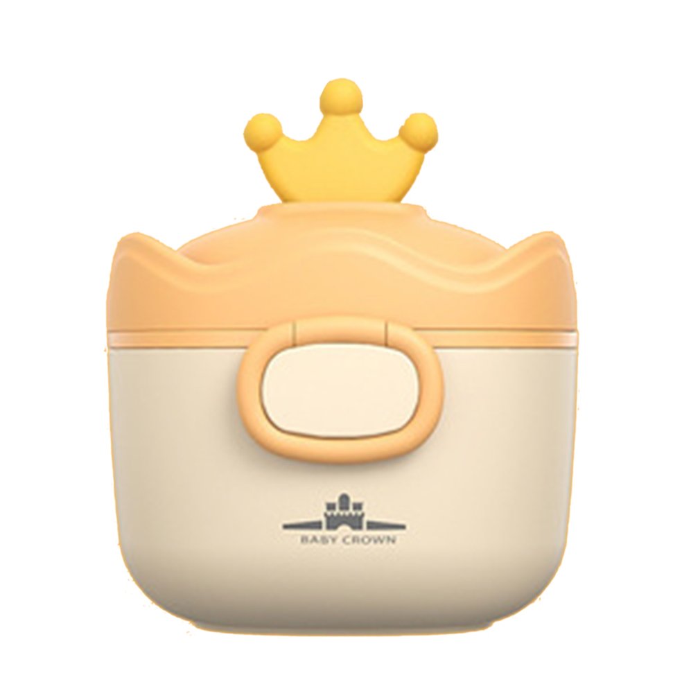 Portable Kids Food Storage Box BPA Free Formula Dispenser Cartoon Infant Milk Powder Box Toddler Snacks Container: S yellow