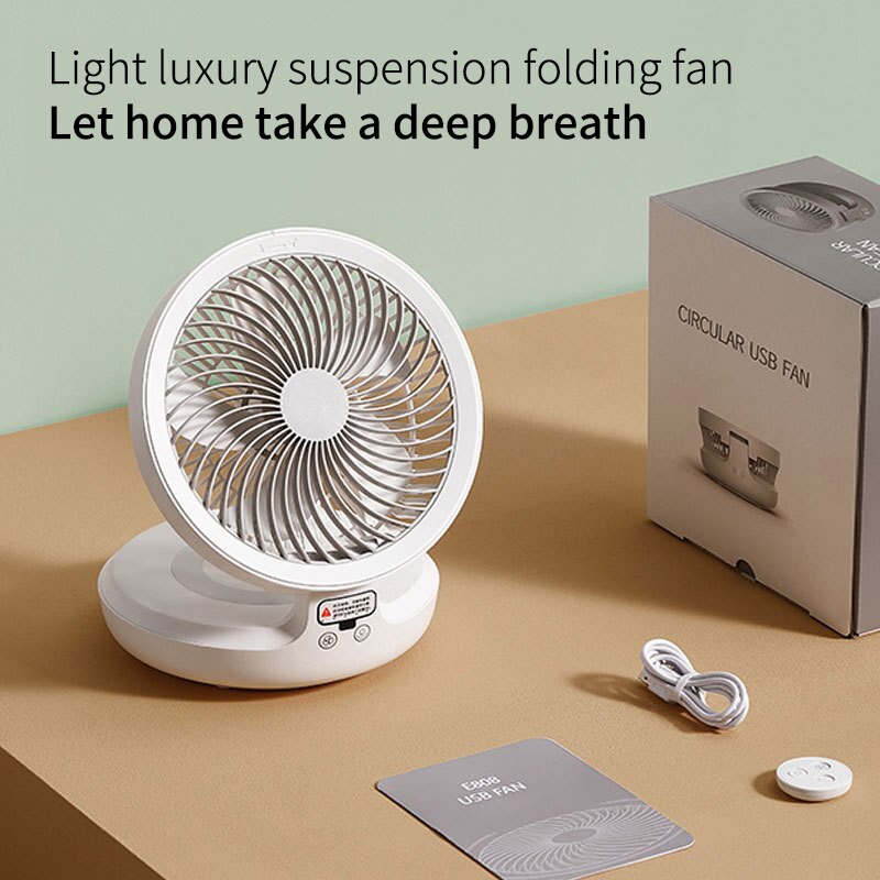 wall-mounted wireless portable fan 4000 mAh super long standby mute foldable fan with night light shaking head mini fan