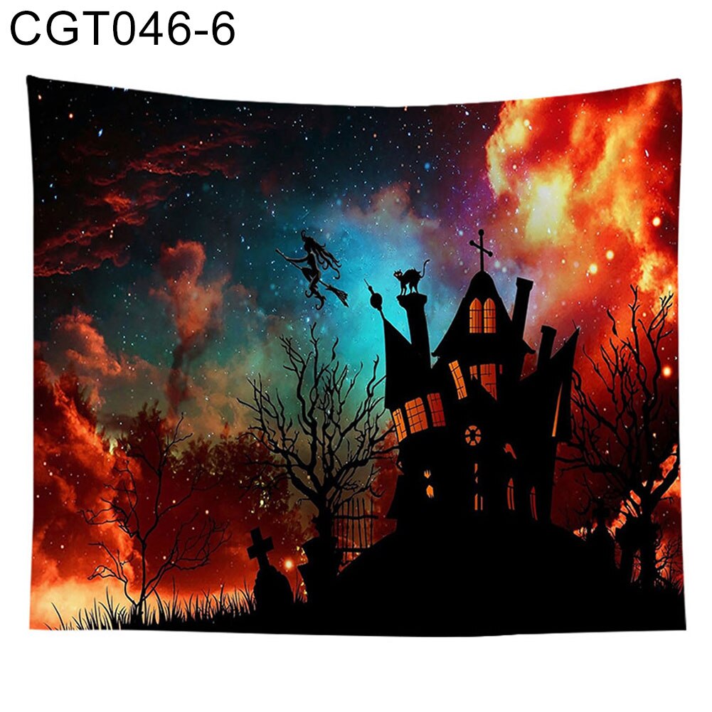 Skelet pompoen print hangend wandtapijt slaapkamer wandkleed tapijt halloween decoratie gebruikt als wandtapijt bankhoes deken: 6