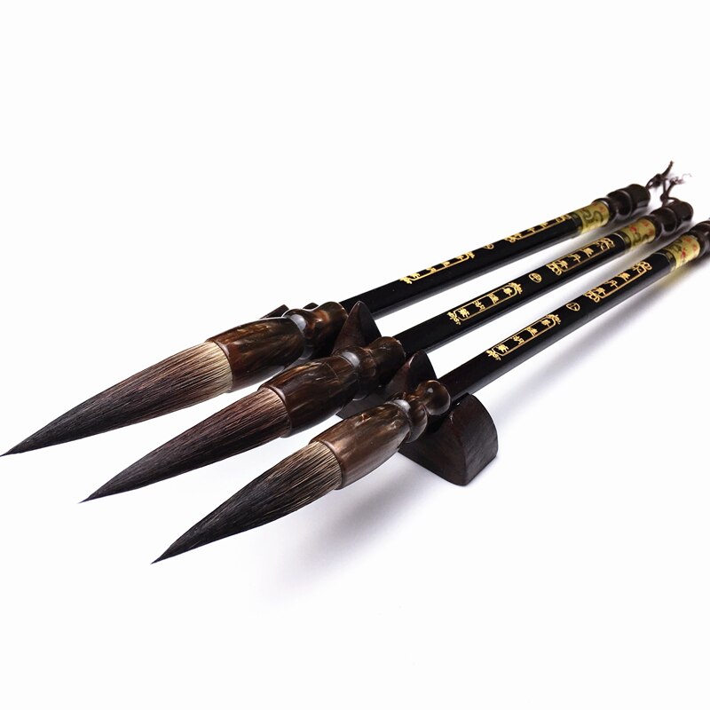 3pcs/set Chinese Calligraphy Brush Pen Set for Bear Hair Writing Brush Couplets Running Cursive Script Brush Pen Set