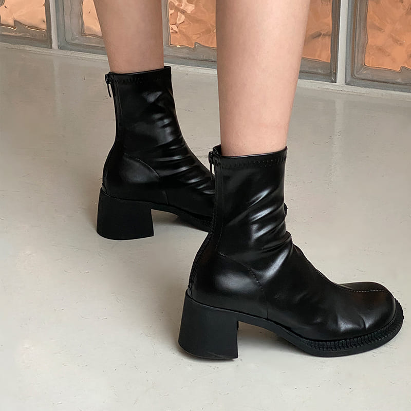 Grote hoofd stretch schoenen dames grove hak rits chelsea martin laarzen