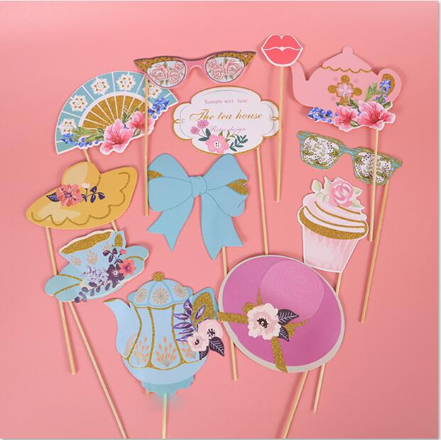 12 pcs Funny Photo Props DIY Selfie Props Decor Wedding Birthday Christmas Graduation Party Photography Flamingo Animal Mask: PH34-Chinese