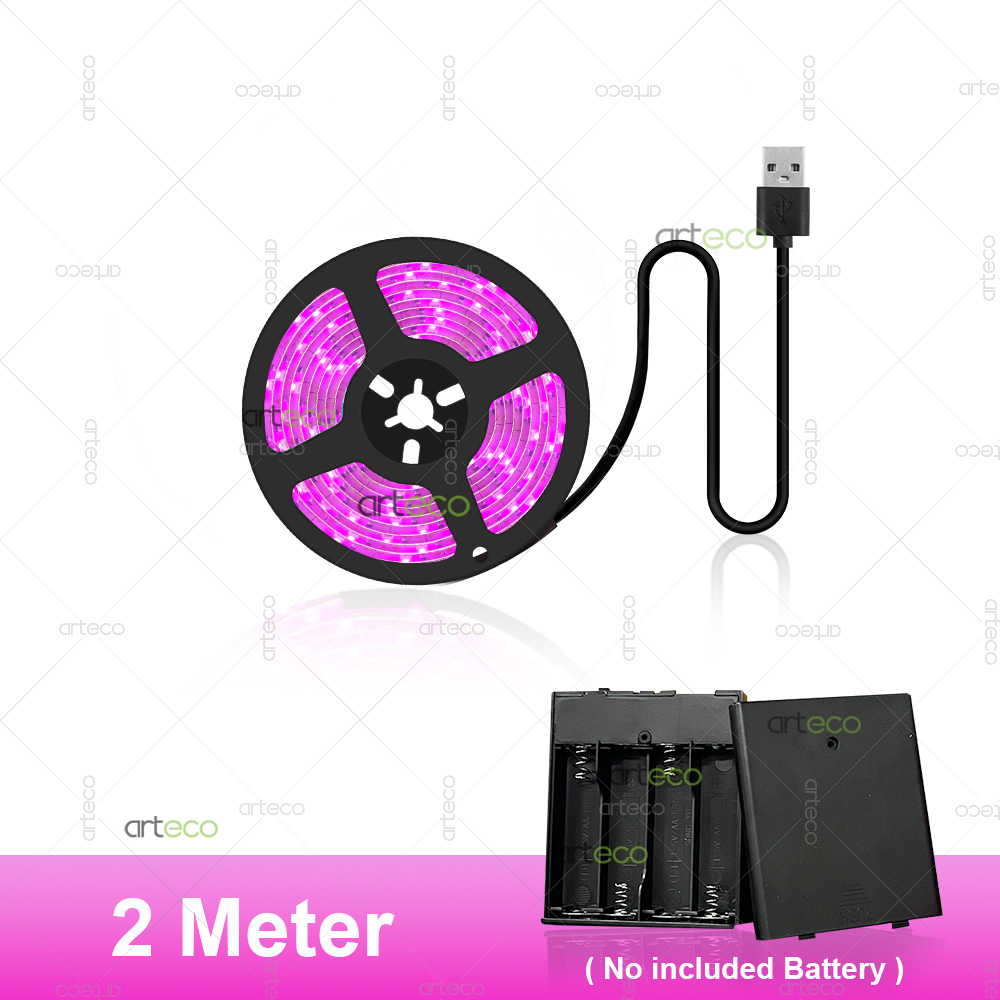 Luz Led USB para cultivo de plantas con caja de batería, tira de luces de cultivo de espectro completo de 5V, lámpara Phyto Led 2835 para plantas, invernadero hidropónico: changeable / 1.200 W