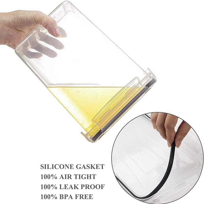 Kitchen Storage Food Storage Containers Jars for Bulk Cereals Plastic Transparent Sealed Cans for Flour Sugar Oatmeal Spices