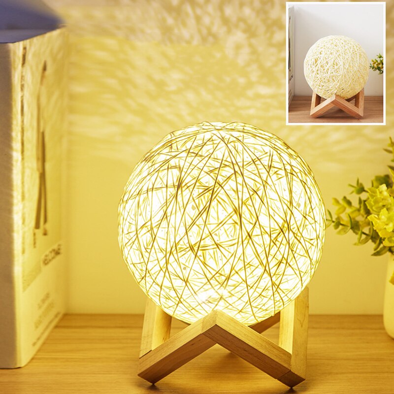 Rotan Bal Lamp Led Nachtlampje Lamp Lichten Usb Wire Led Light Home Decoration Multicolor Licht