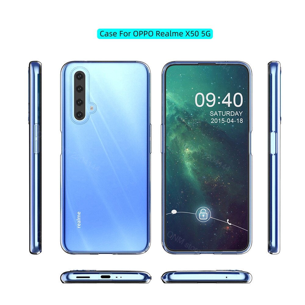 per Il caso di OPPO Realme X50 5G TPU silicone Trasparente Montato Molle Del Respingente per il Caso di OPPO Realme X50 5G trasparente Della Copertura Posteriore Realme X50
