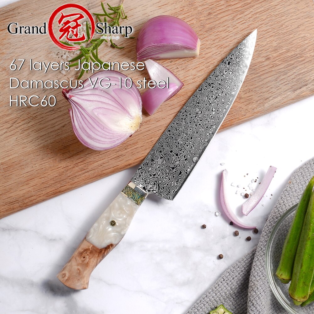 Japanese Chef Knife Sets Kitchen Cooking Tools 67 Layers VG10 Damascus Stainless Steel Blue Red White Wooden Handle Cookware