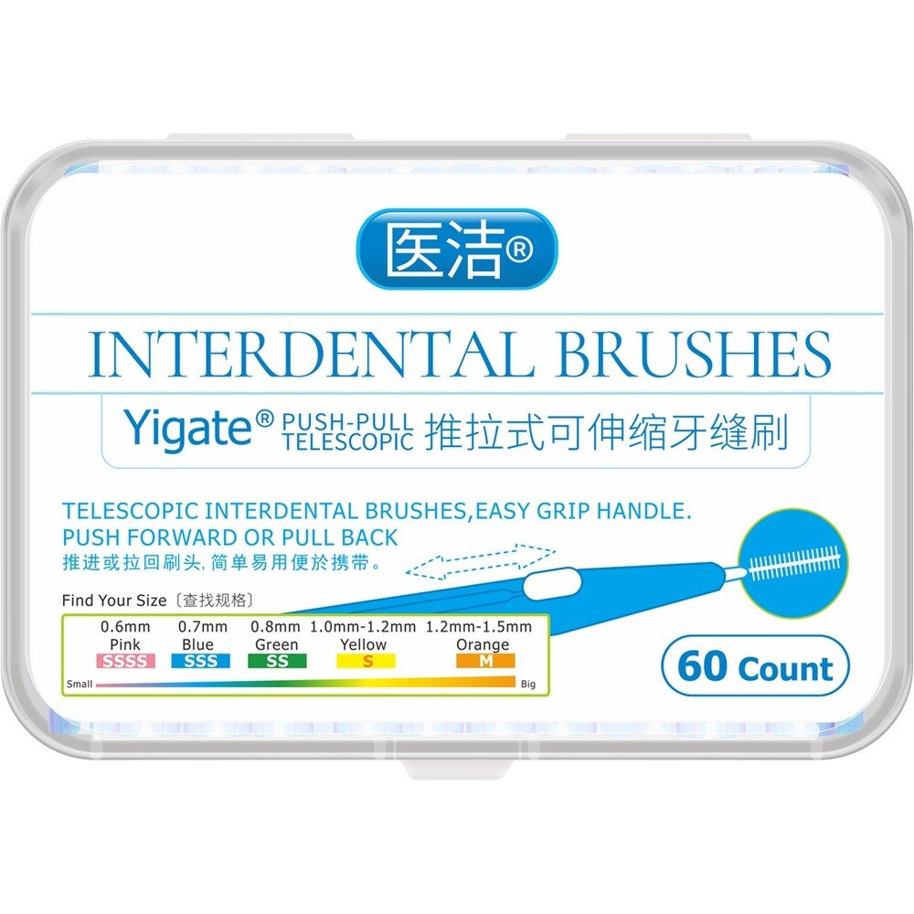 Push-pull Interdental Brush Interdental Brush Cleaning Tooth Gap Orthodontic Tooth Gap Brush 60 / Box