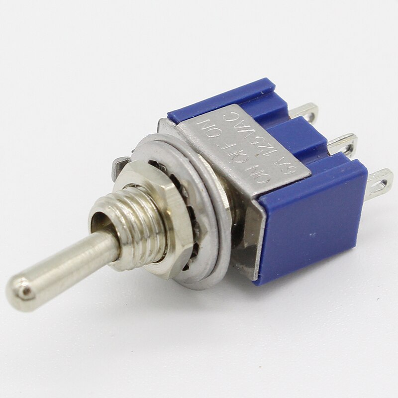 Mini interrupteur à bascule à 3 broches, 10 pièces, ON-OFF, 3 positions, AC 125V/6A 250V/3A