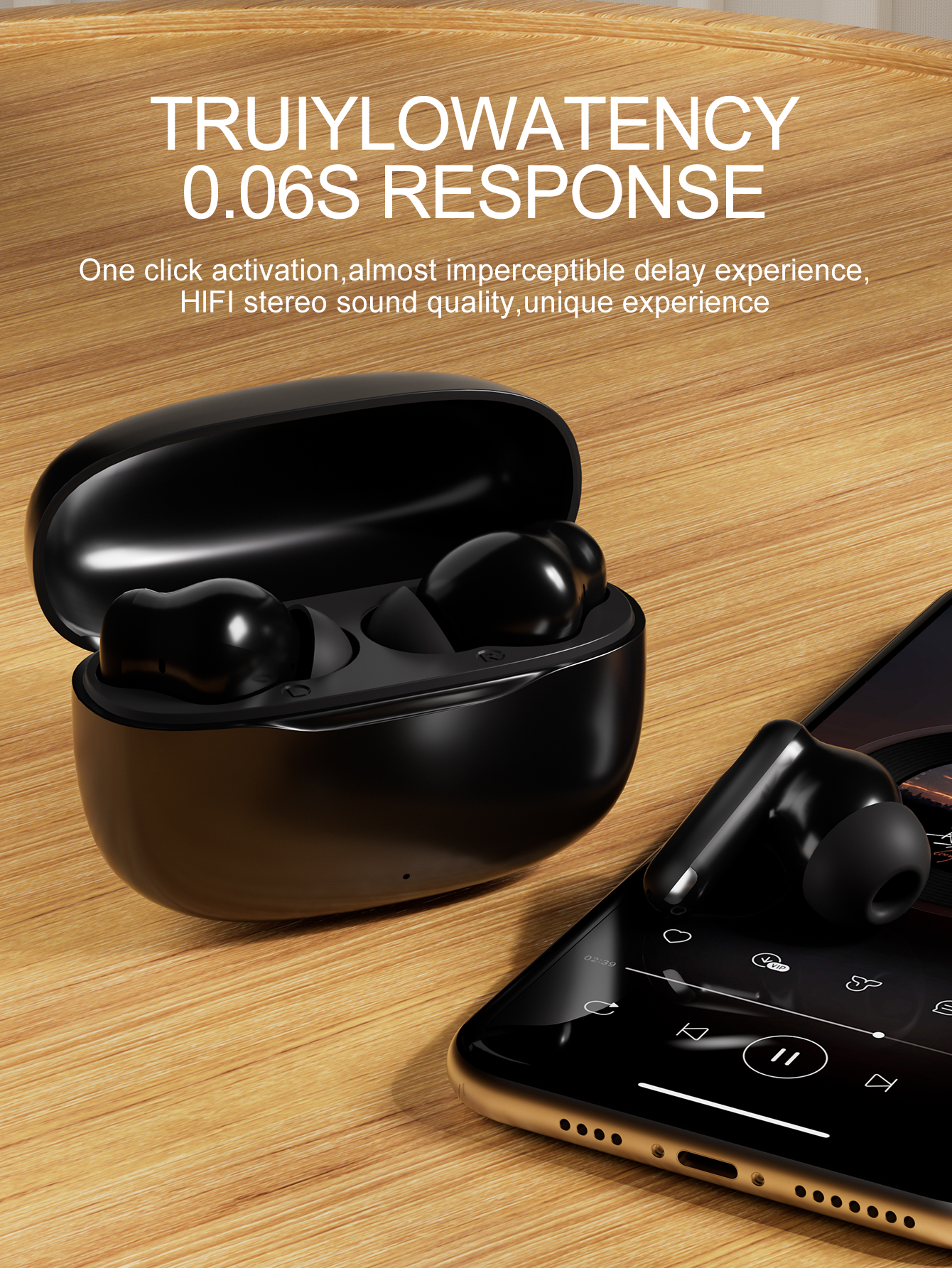 Air TWS Bluetooth Earphones Wireless Bluetooth Headset Noise Cancelling Earbuds with Mic Wireless Headphones for IPhone