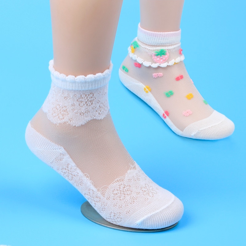 Meninas meias de malha estilo bebê meias com na moda elástico rendas flores verão nova chegada atacado 5 pares/lote crianças meias
