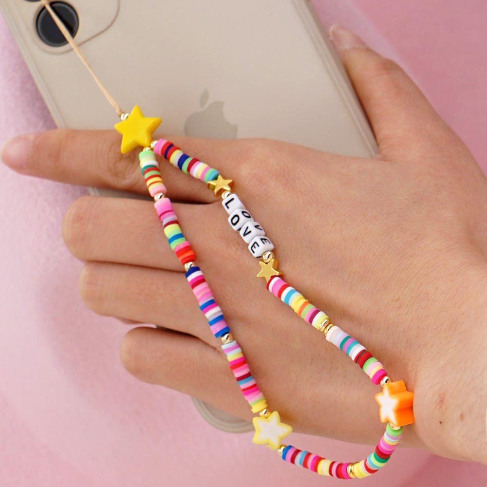 Trendy Kleurrijke Acryl Kralen Mobiele Telefoon Keten Voor Vrouwen Meisjes Gsm Riem Anti-Verloren Lanyard Opknoping Koord Sieraden: 10
