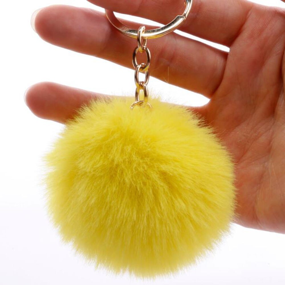 18 kleuren Leuke Sleutelhanger 7cm pom pom Sleutelhanger Sleutelhanger Voor Meisje Vrouwen llaveros para mujer Mode-sieraden