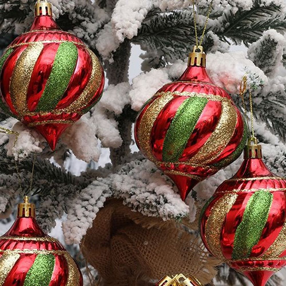 6 stuks onbreekbaar geschilderde kerstballen hanger herbruikbare plastic gegalvaniseerde hangende ballen set elegante kerstboomornament