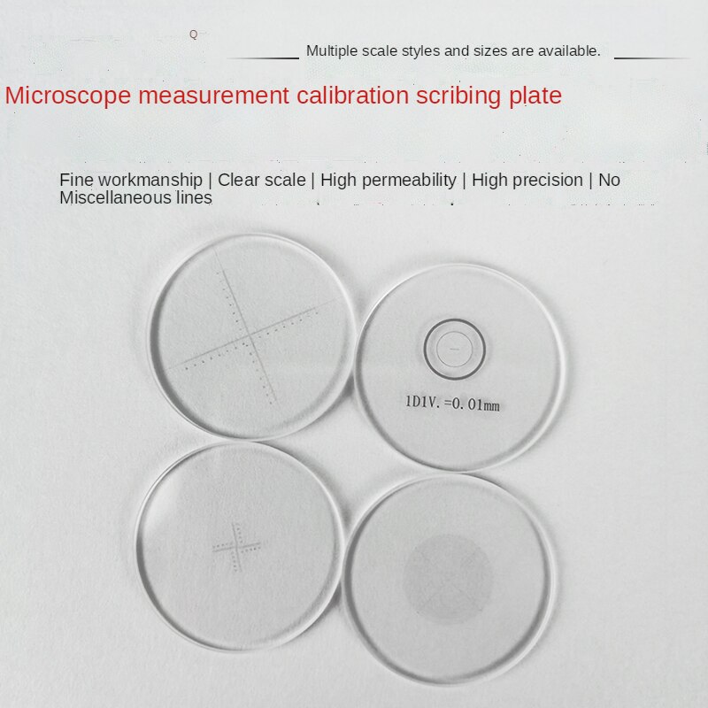 Microscope micrometer calibration sheet Scale measuring rule 0.05mm calibration glass sheet 0.1mm calibration reticle