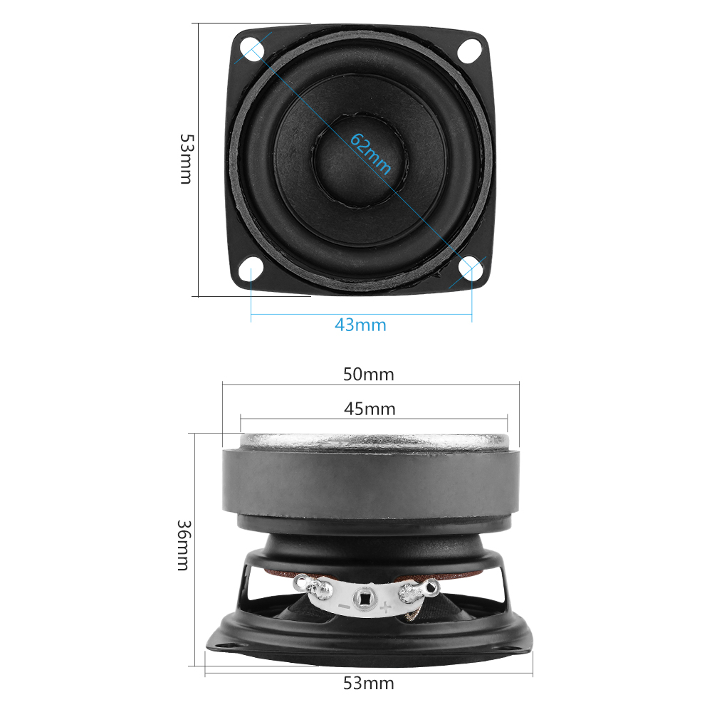 Aiyima 2 Stuks Draagbare Audio Speakers 53Mm 4 Ohm 15W Volledige Range Geluid Speaker Mini Luidspreker Voor Thuis theater Diy