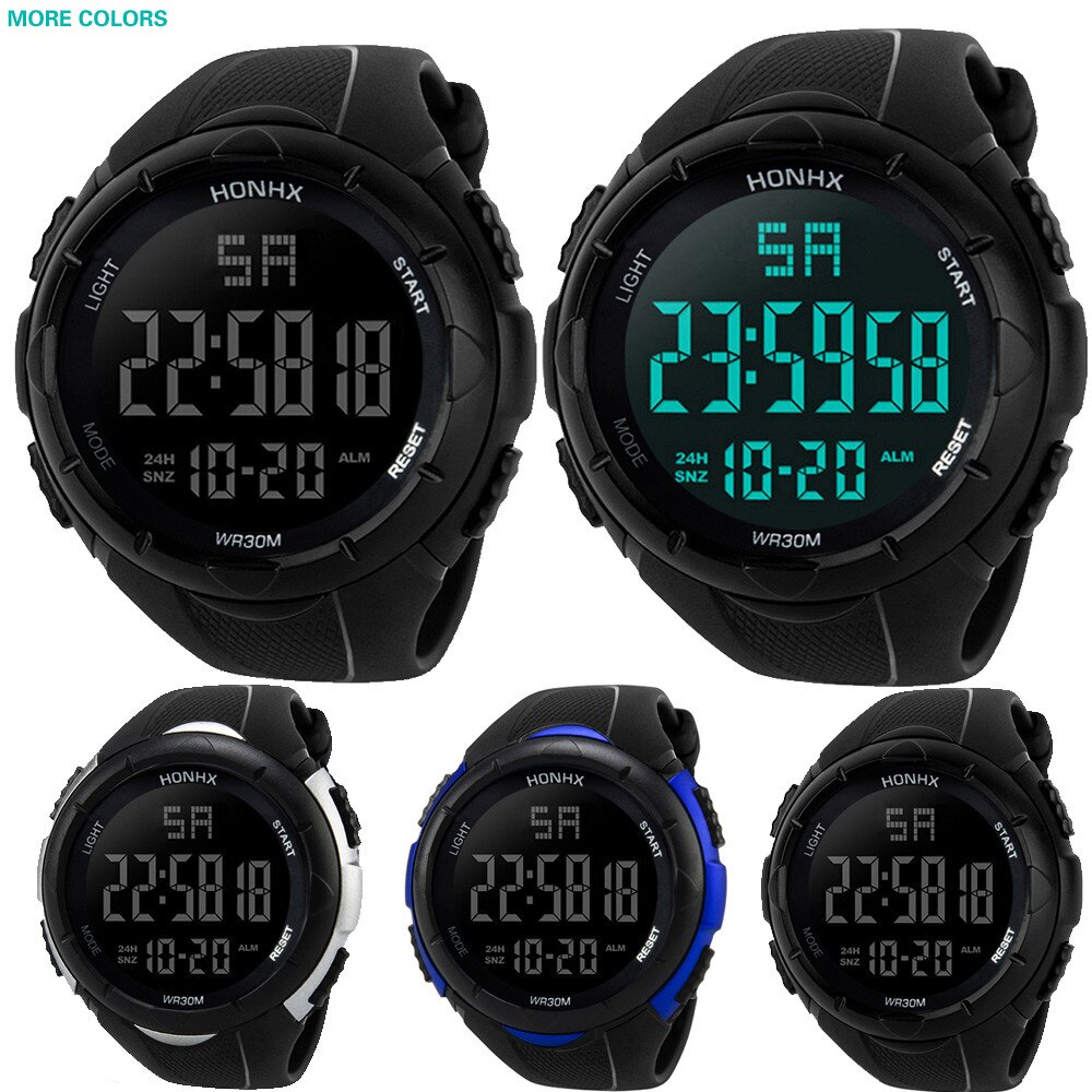Men Digital Sport Watch Digital LED Pedometer Run Step Walking Distance Calorie Counter Watches Waterproof Pedometer Watches