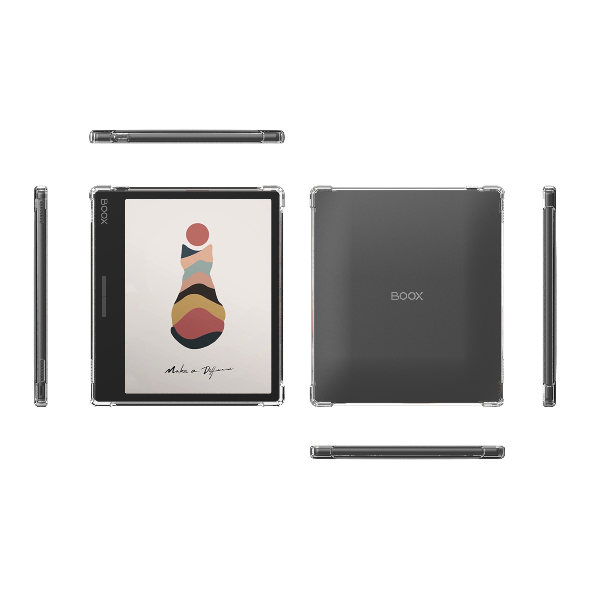 Funda transparente para lector electrónico Boox Go 7 Series de 7" (lanzada 24/2025) - Funda trasera suave, flexible, transparente, liviana y ultrafina