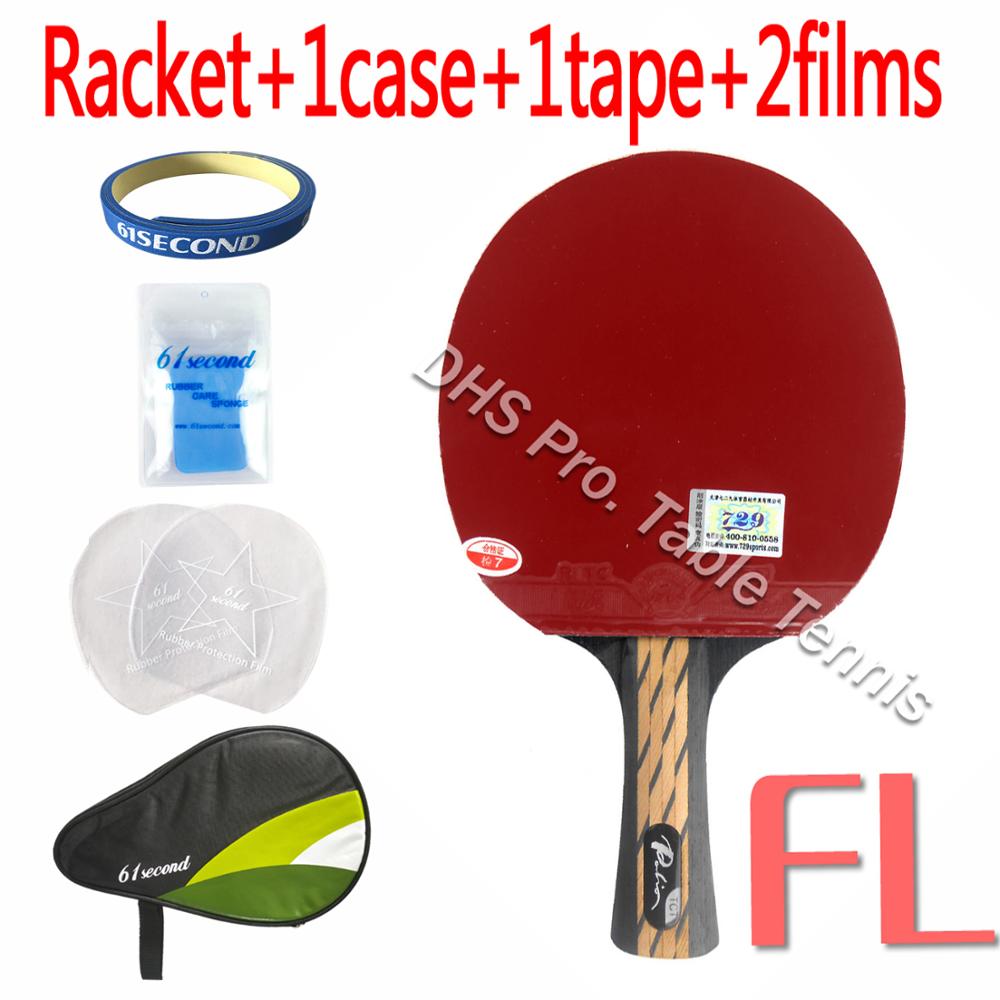 Pro Table Tennis PingPong Combo Racket Palio TCT with 729 General Sponge Rubber Shakehand long handle FL: FL with HM case
