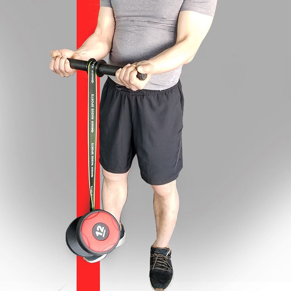 Barre de poignée de levage de poids + ensemble de support d'haltère rouleau de poignet haltères de Fitness bras outil d'exercice accessoires