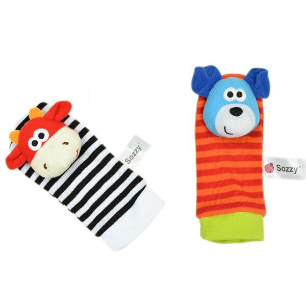 1pc baby socken Spielzeug Tier Socken Handgelenk Strap Mit Rassel Baby Fuß Socken Bug Handgelenk Band Baby Spielzeug Baby rasseln: DogSocks