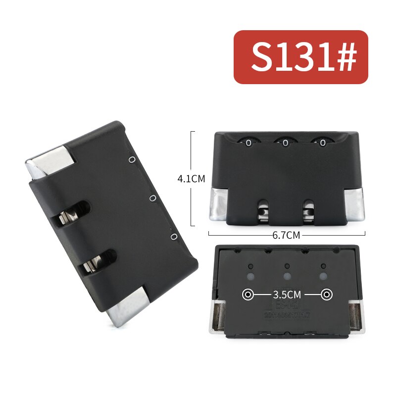 3 Digit Combination Padlock Accessories for Bags Lock Luggage Suitcase Travel Bag Code Lock Black Combination Trunk Fixed Lock: S131