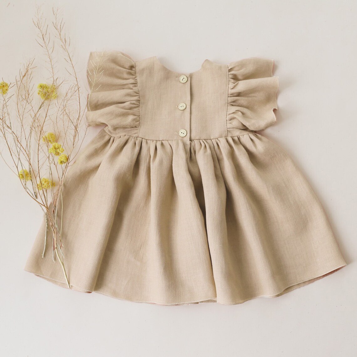 Vestido de verano para niña pequeña, ropa de algodón y lino con volantes, estilo bohemio, para playa