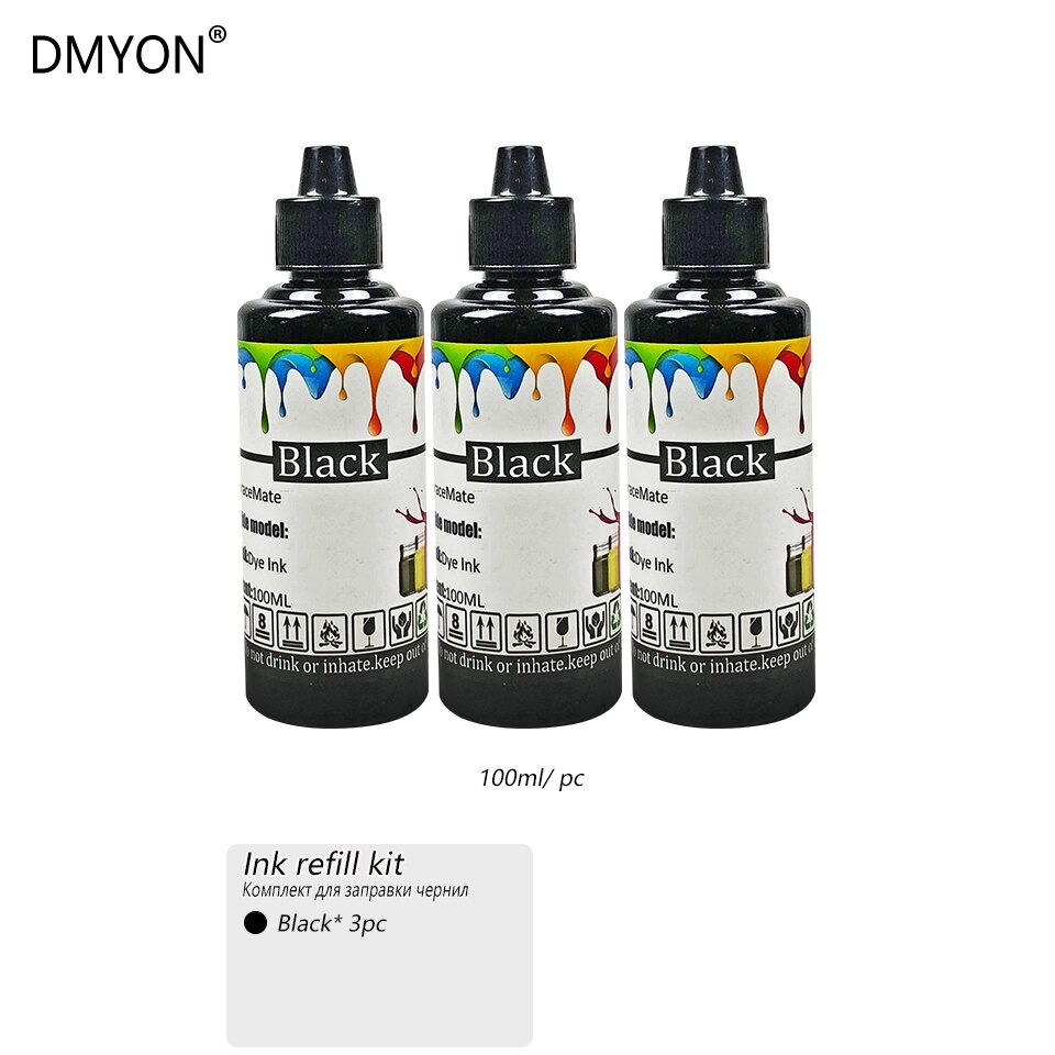 Dmyon PGI520 CLI521 Inkt Refill Kit Compatibel Voor Canon MP540 545 550 558 560 568 620B 628 638 630 640R 648 980 988 990 Printer: 3 black