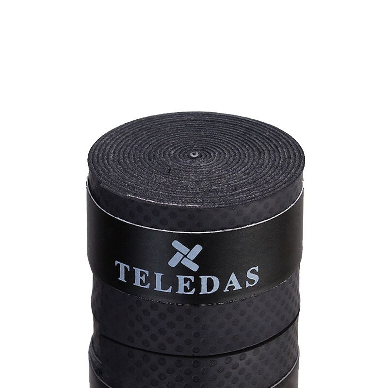 5 st perforerad sticky feel tennisracket grepp omsluter racket grepp med handlim, squash överhandtag, fiske grepp: Svart