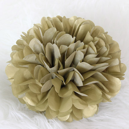 4/6/8/10/12/14Inch Goud/Zilver Papier Lantaarns/Papier Pompom verjaardag Bruiloft Decor Ambachtelijke Diy Lampion Opknoping Feestartikelen: 10inch 25cm / gold paper pompom