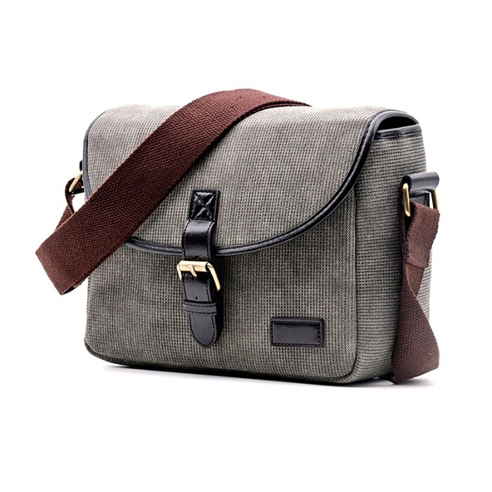 Retro Waterproof Camera Bag for Sony a7 iii Canon DSLR Photography Package Photo Bag Canvas Micro Single Messenger Shoulder Case: Gray