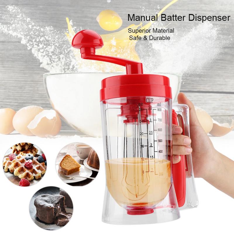 Mais novo manual de mão panqueca cupcake misturador de massa dispensador liquidificador ferramenta de cozimento ferramentas de cozinha waffle fabricante de massa